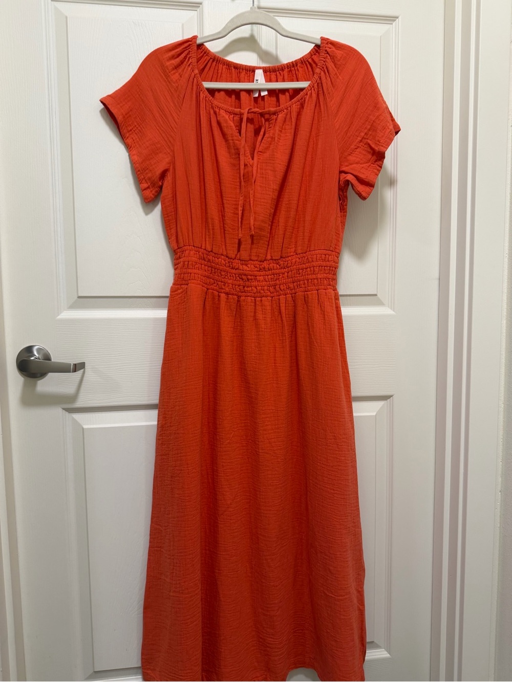 Women's Brand New, Never Worn Coastal Double Gauze Boho Midi Dress: color Kumqua - Picture 10 of 12